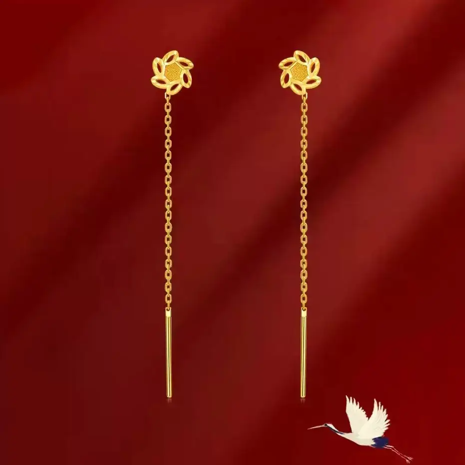 Vietnamese gold-plated trendy earring collection for women, new tassel stud earrings and drop earrings, fashion series, slow fading