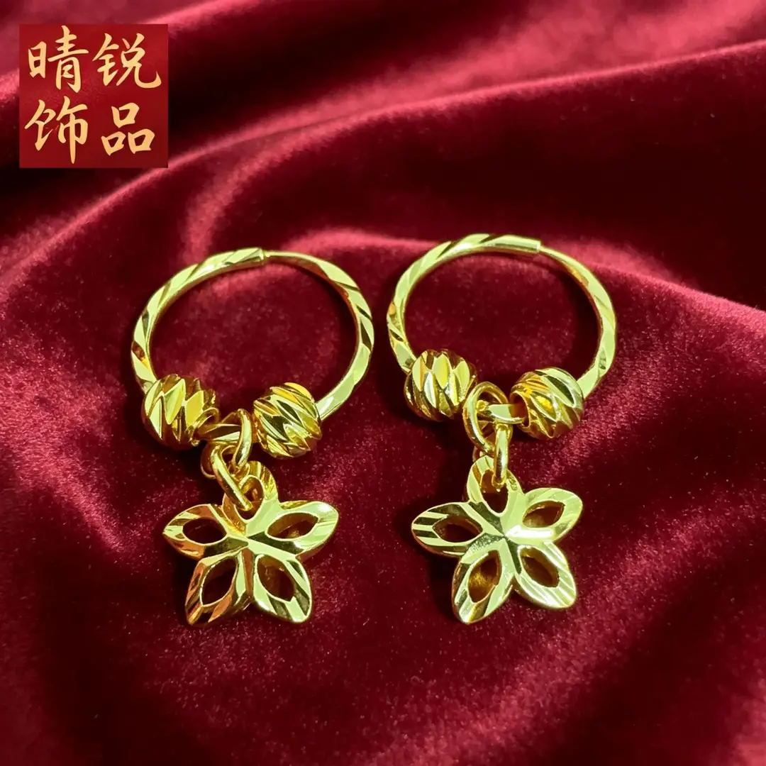 Vietnamese gold-plated trendy earring collection for women, new tassel stud earrings and drop earrings, fashion series, slow fading
