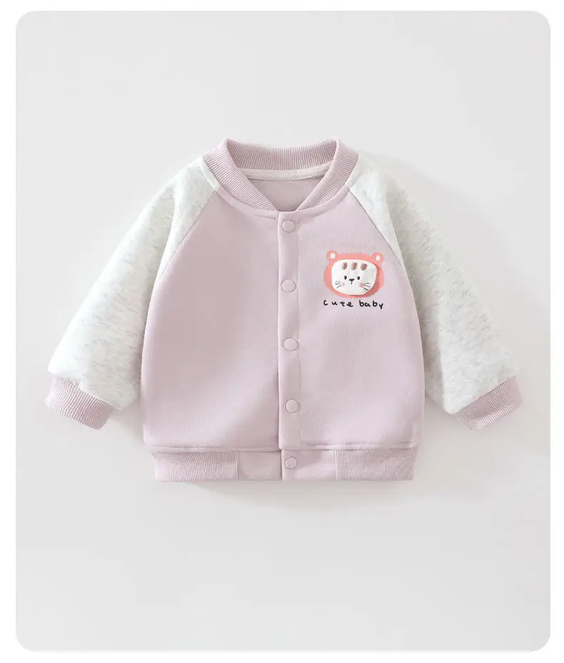 Baby autumn clothing, boys' and girls' baseball jacket, spring and autumn cartoon cardigan jacket for girls, outerwear for going out — feature 12