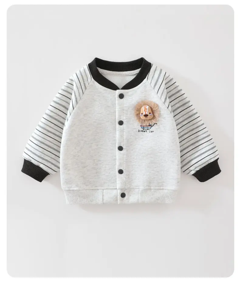Baby autumn clothing, boys' and girls' baseball jacket, spring and autumn cartoon cardigan jacket for girls, outerwear for going out — feature 13