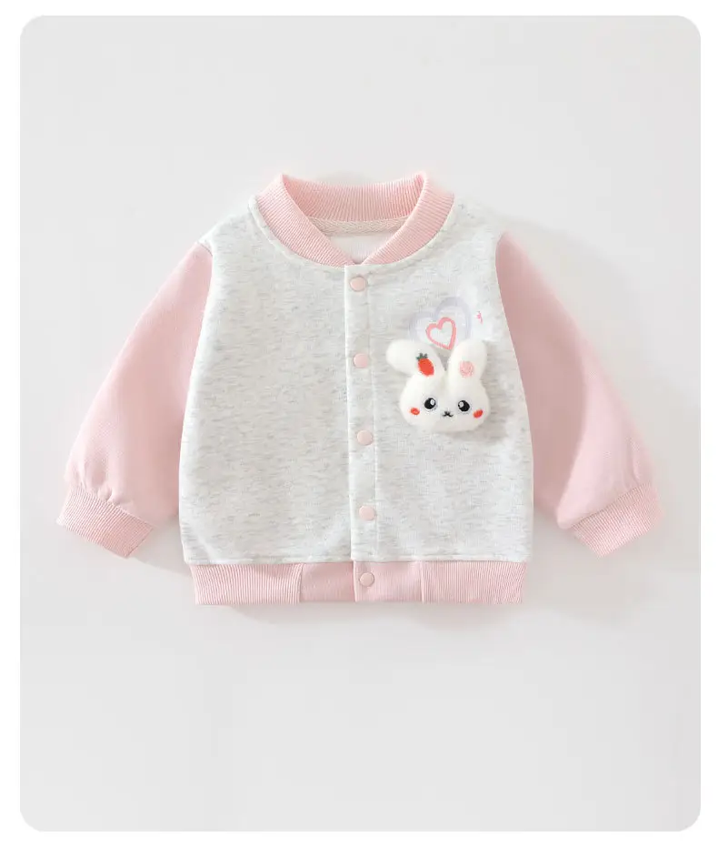 Baby autumn clothing, boys' and girls' baseball jacket, spring and autumn cartoon cardigan jacket for girls, outerwear for going out — feature 14