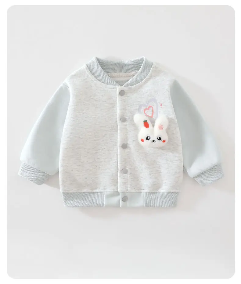 Baby autumn clothing, boys' and girls' baseball jacket, spring and autumn cartoon cardigan jacket for girls, outerwear for going out — feature 15