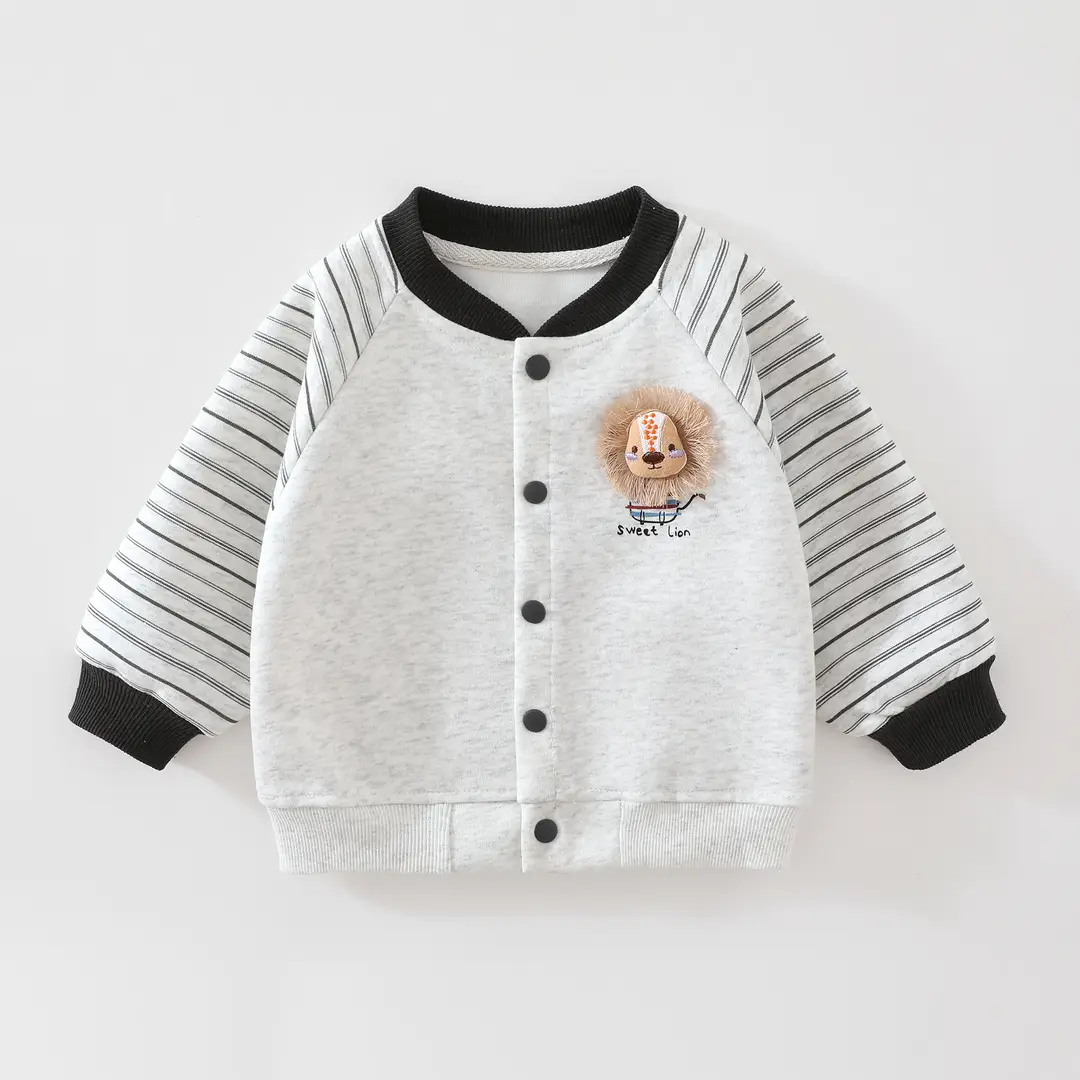 Baby autumn clothing, boys' and girls' baseball jacket, spring and autumn cartoon cardigan jacket for girls, outerwear for going out