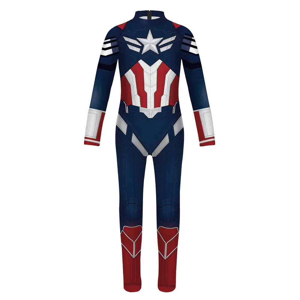 Halloween Comic-Con Party Cosplay Costume Marvel Captain America Mecha 3D Digital Print Bodysuit