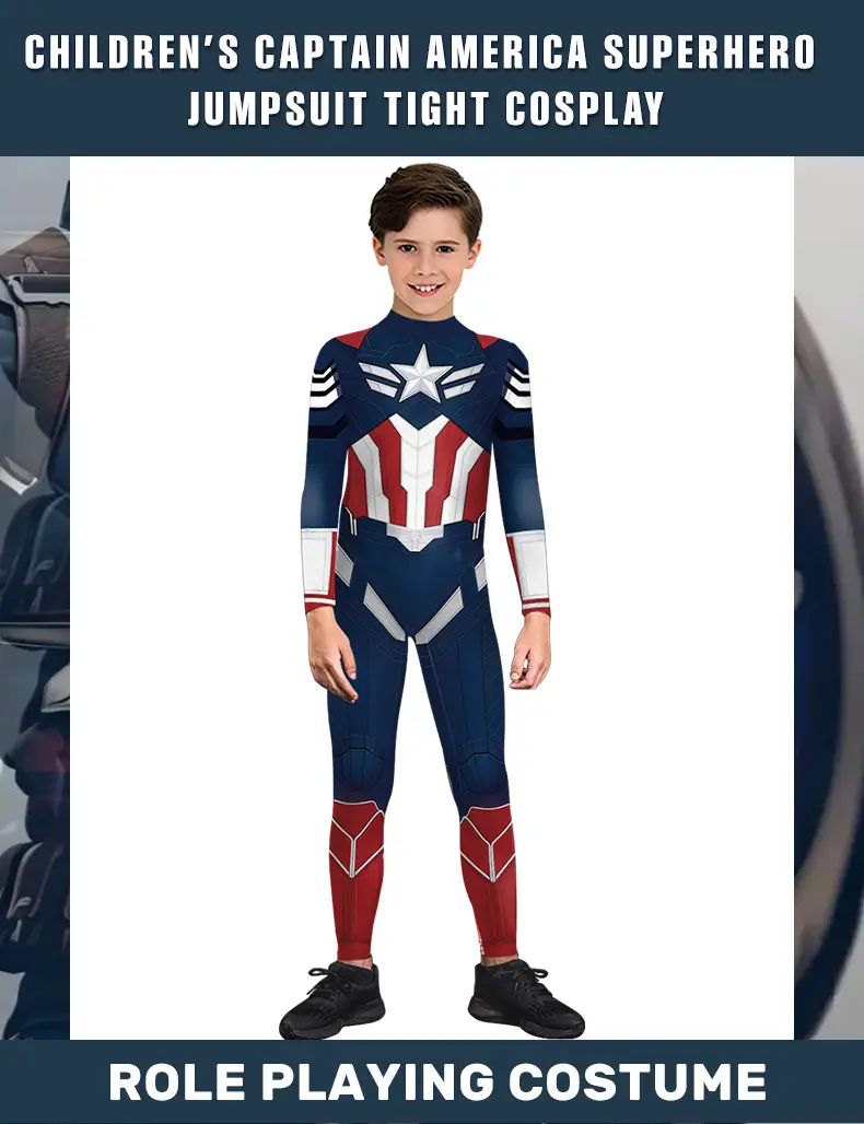 Halloween Comic-Con Party Cosplay Costume Marvel Captain America Mecha 3D Digital Print Bodysuit — feature 1