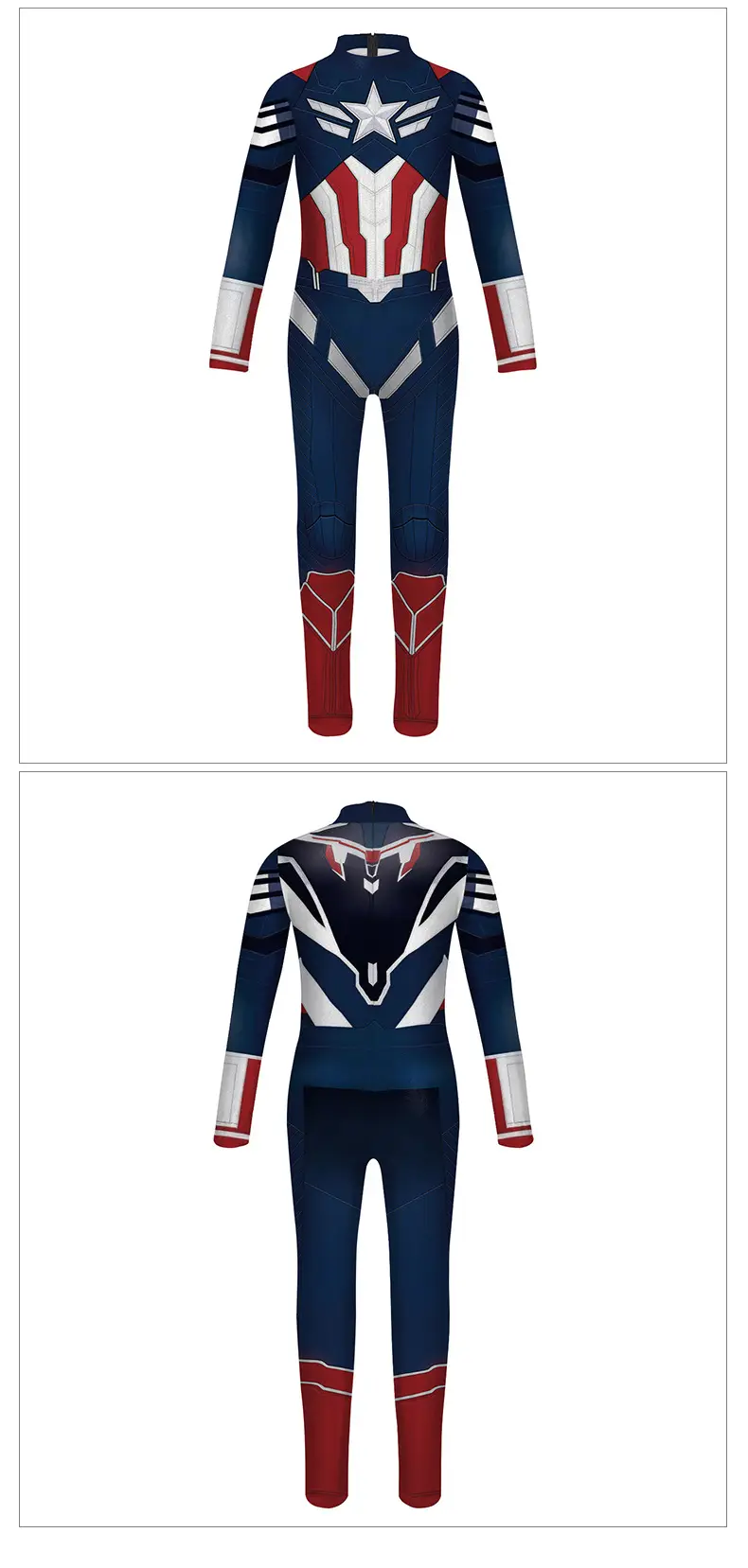Halloween Comic-Con Party Cosplay Costume Marvel Captain America Mecha 3D Digital Print Bodysuit — feature 7