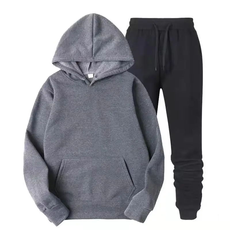 Amazon men's clothing set, cross-border export, pullover sweatshirt, sportswear set, fashionable fleece, men's hooded sweatshirt — feature 10