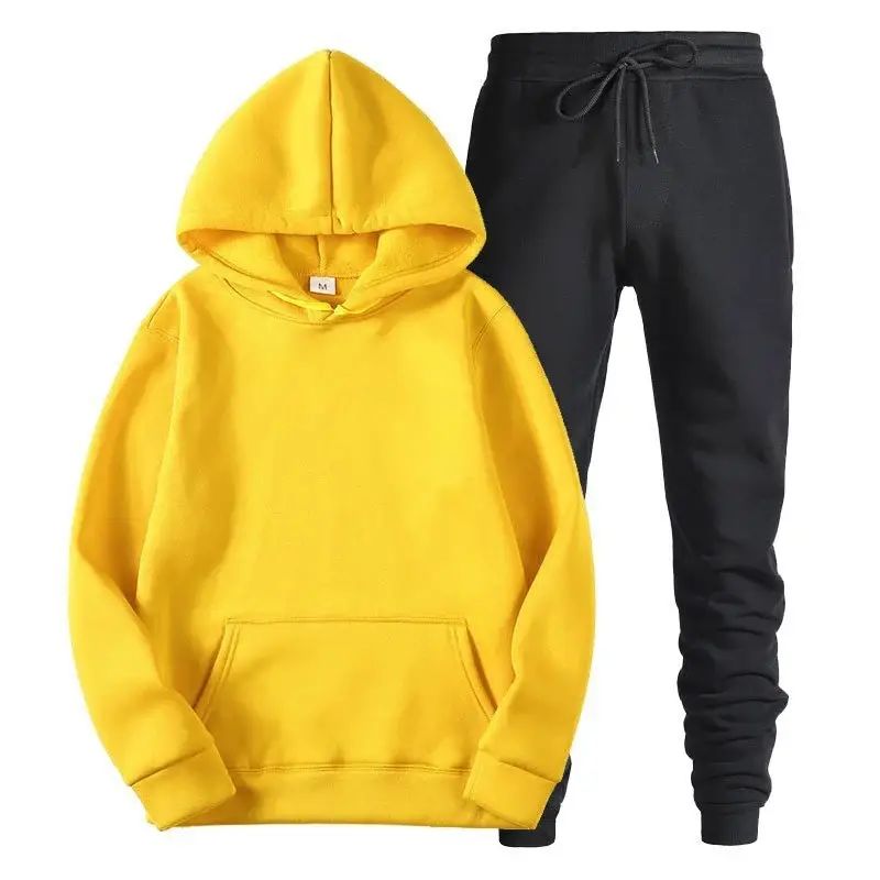 Amazon men's clothing set, cross-border export, pullover sweatshirt, sportswear set, fashionable fleece, men's hooded sweatshirt — feature 5