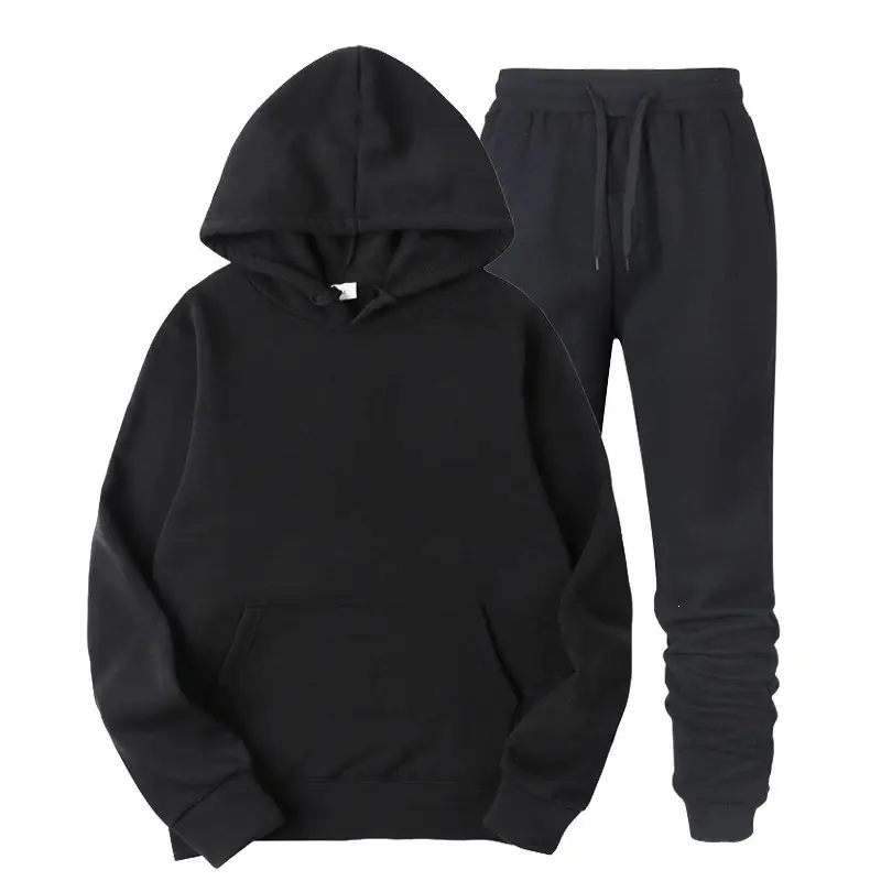 Amazon men's clothing set, cross-border export, pullover sweatshirt, sportswear set, fashionable fleece, men's hooded sweatshirt — feature 9