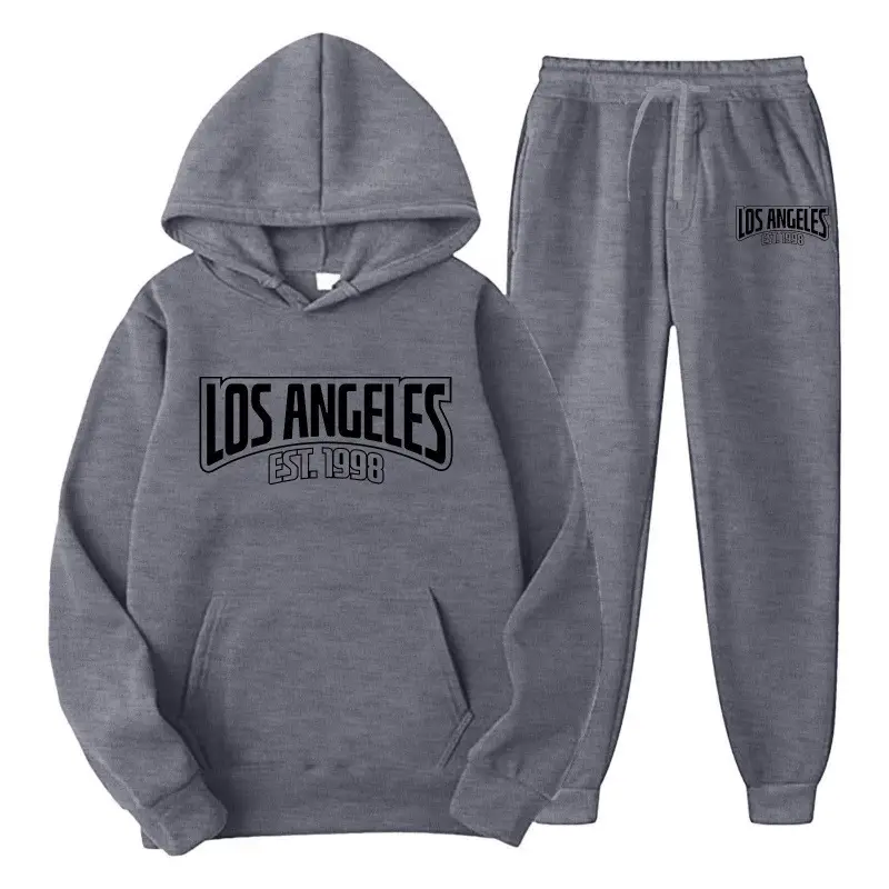 Amazon men's clothing set, cross-border export, pullover sweatshirt, sportswear set, fashionable fleece, men's hooded sweatshirt