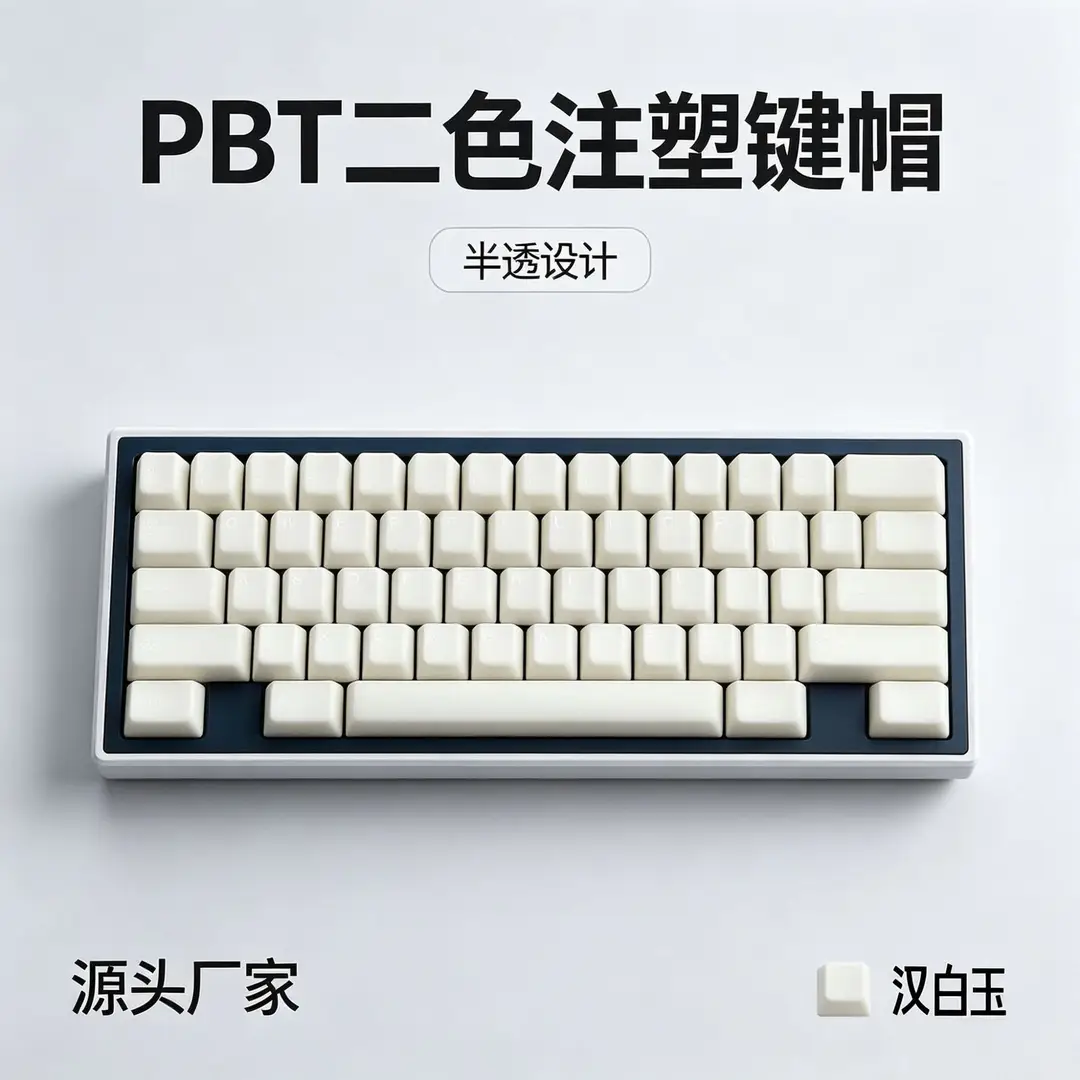 White Marble Semi-Transparent Mechanical Keyboard Keycaps, Pbt Material, Original Height, Direct from the Manufacturer, in Stock for Immediate Shipment