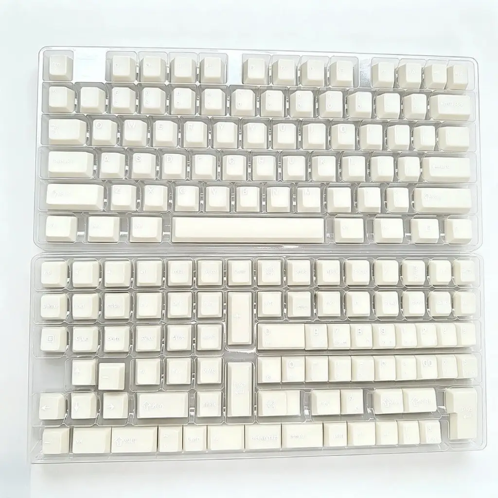 White Marble Semi-Transparent Mechanical Keyboard Keycaps, Pbt Material, Original Height, Direct from the Manufacturer, in Stock for Immediate Shipment