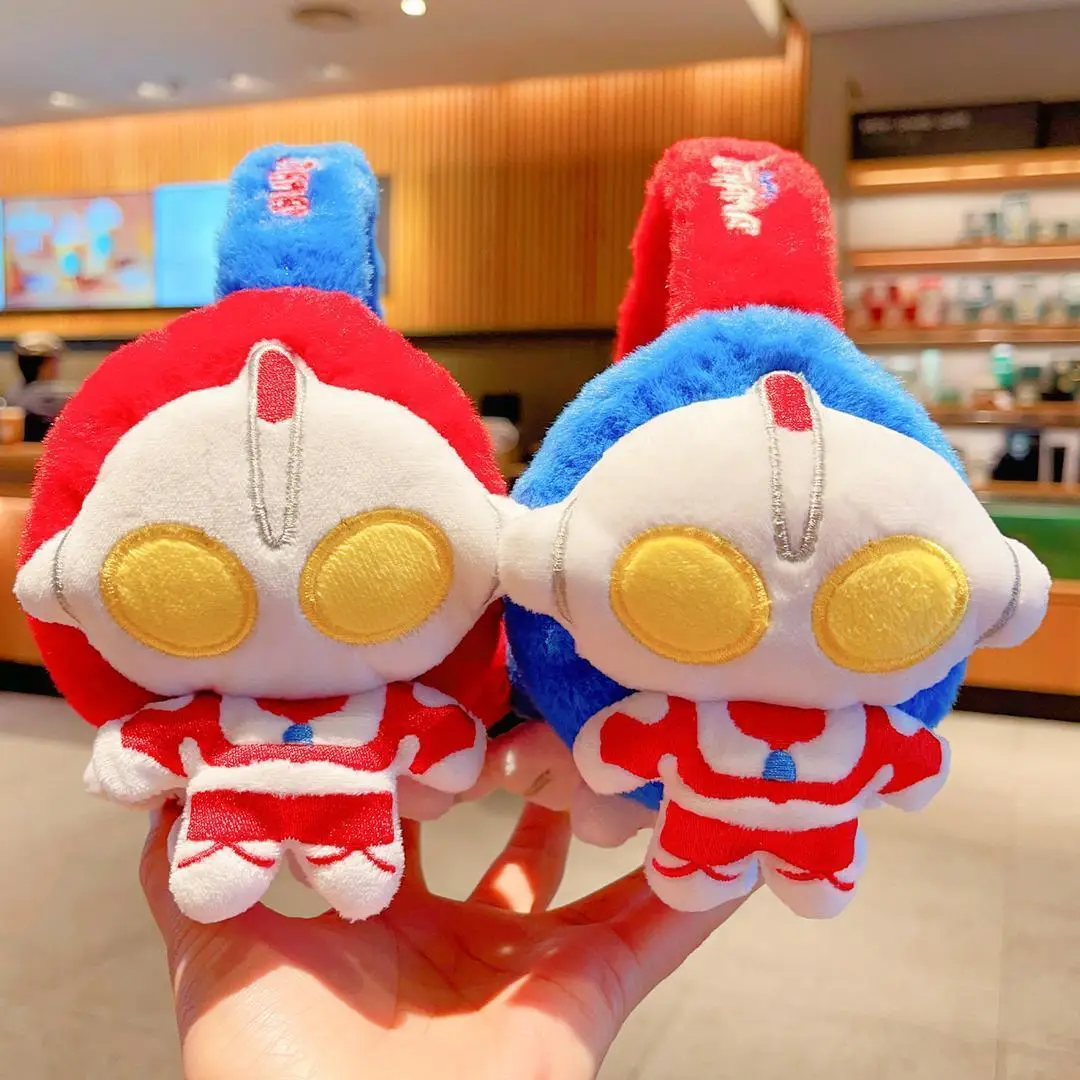Baby earmuffs, children's ear protectors, suitable for elementary school students, warm and windproof for autumn and winter, cute cartoon design, Ultraman earmuffs