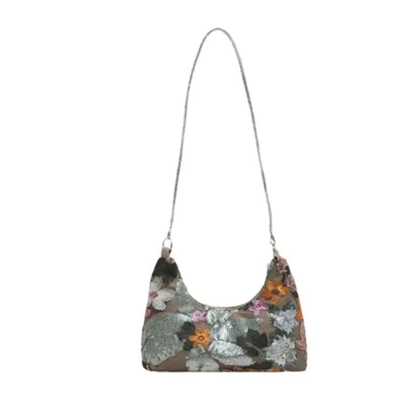 New Chinese-style embroidered versatile handbag 2026 new model niche lightweight embroidered bag sequin bag single shoulder underarm bag - Image 10