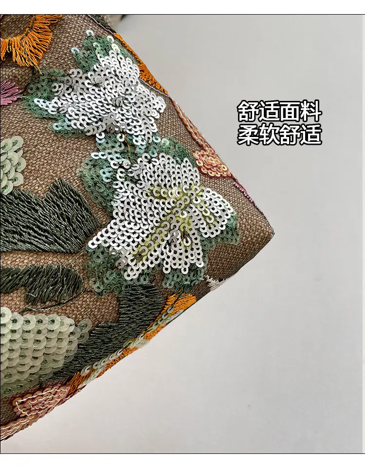 New Chinese-style embroidered versatile handbag 2026 new model niche lightweight embroidered bag sequin bag single shoulder underarm bag — feature 12