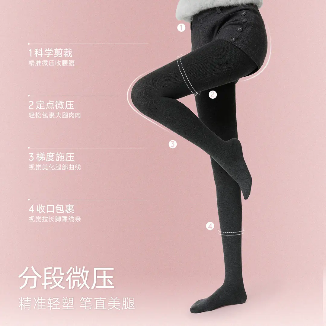 Autumn and winter collection: fleece-lined, thickened, gray striped leggings for women, thin and lightly compressive, slimming effect, upgraded new style