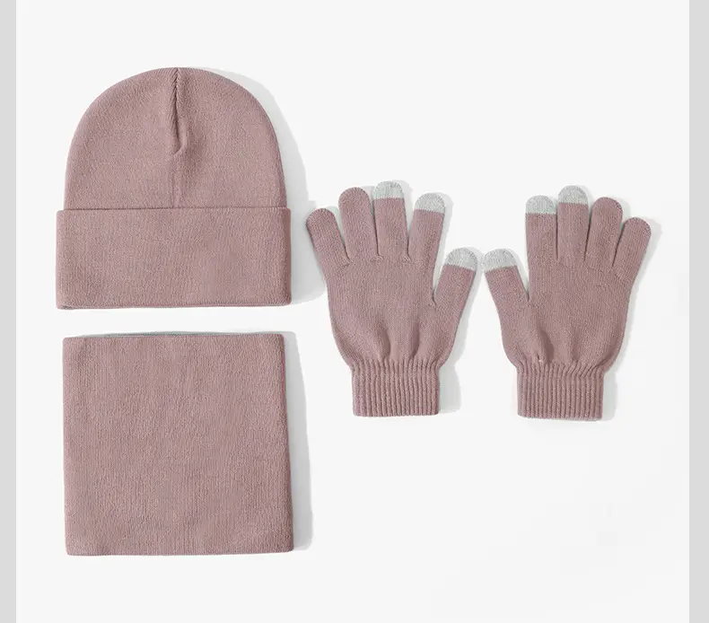 Cross-border Amazon European and American hat, scarf, and gloves set, warm and cold-resistant, fashionable and versatile knitted hat for autumn and winter — feature 20