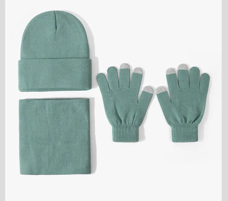 Cross-border Amazon European and American hat, scarf, and gloves set, warm and cold-resistant, fashionable and versatile knitted hat for autumn and winter — feature 26