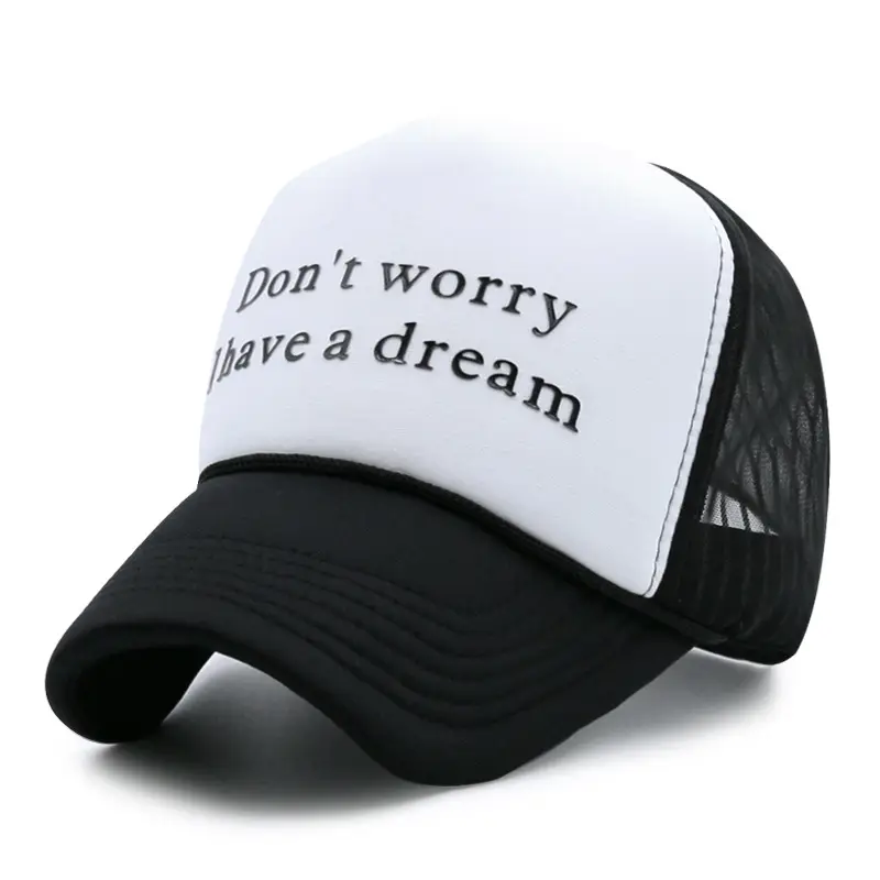 Korean Style Pink Lip Print Mesh Truck Cap - Image 10