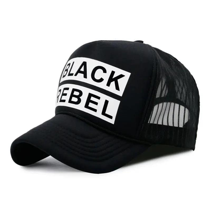 Korean Style Pink Lip Print Mesh Truck Cap - Image 12
