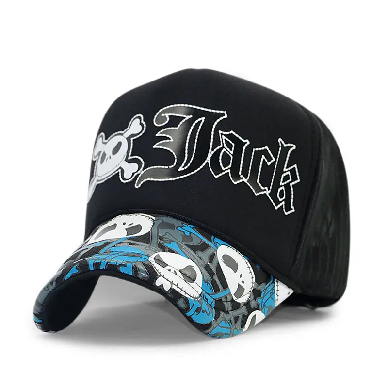 Korean Style Pink Lip Print Mesh Truck Cap - Image 17