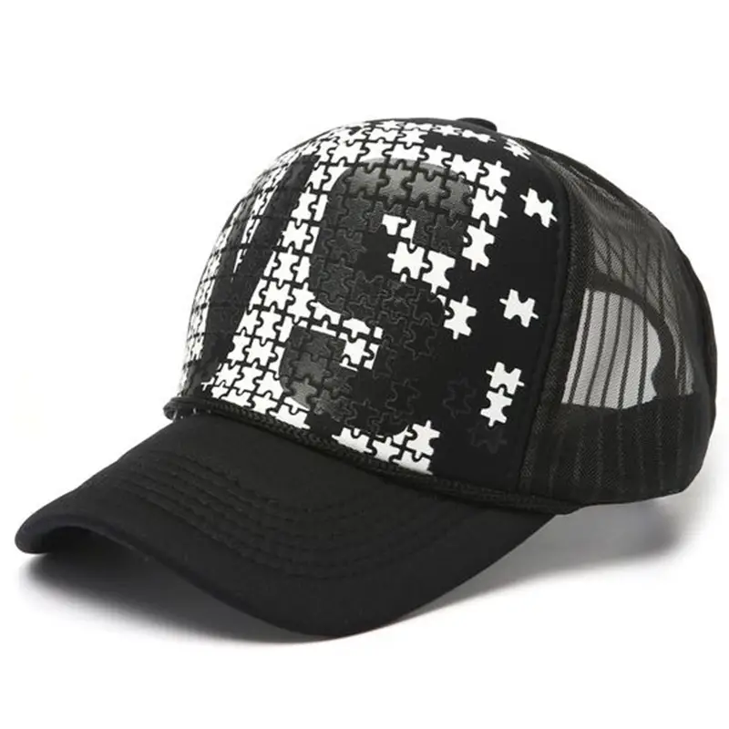 Korean Style Pink Lip Print Mesh Truck Cap - Image 18