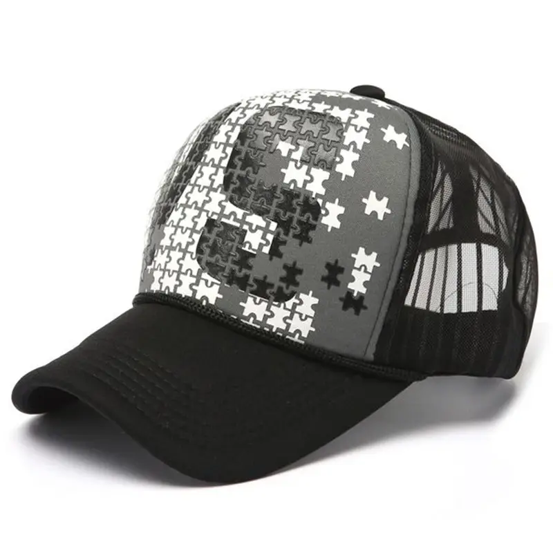 Korean Style Pink Lip Print Mesh Truck Cap - Image 19