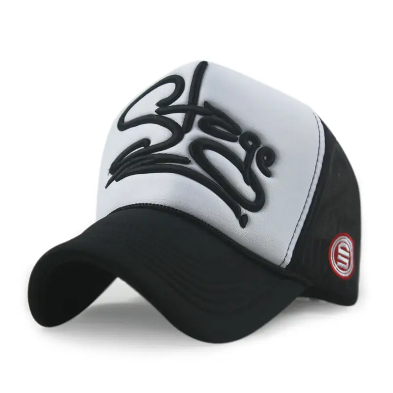 Korean Style Pink Lip Print Mesh Truck Cap - Image 2
