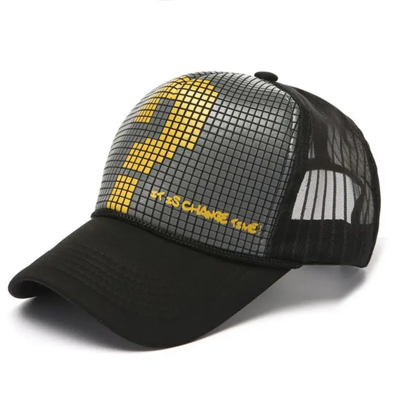 Korean Style Pink Lip Print Mesh Truck Cap - Image 21