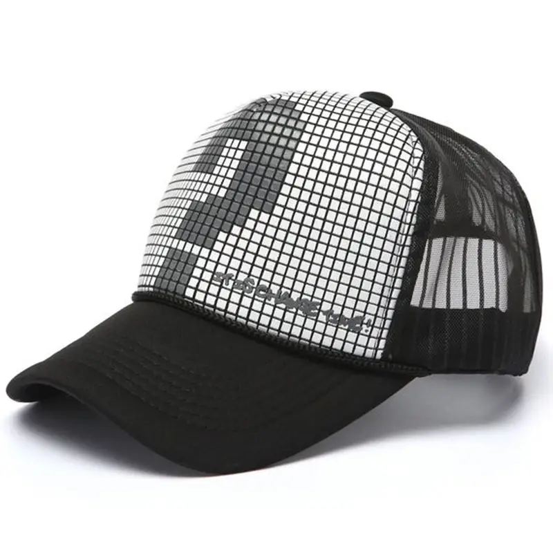 Korean Style Pink Lip Print Mesh Truck Cap - Image 22