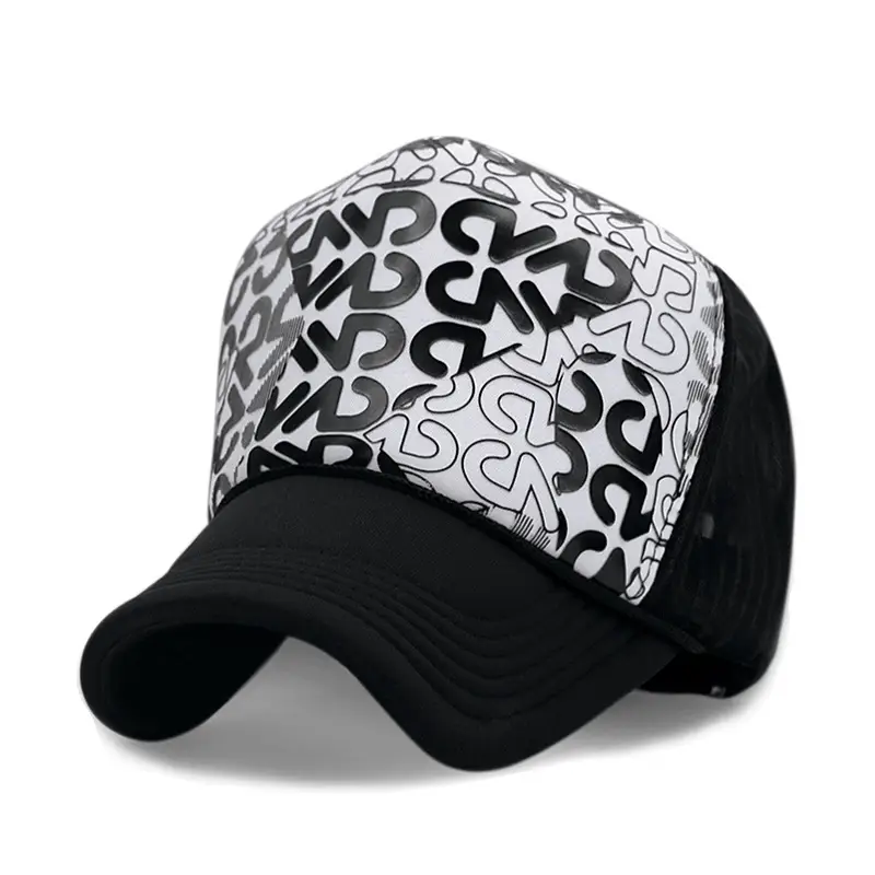 Korean Style Pink Lip Print Mesh Truck Cap - Image 3