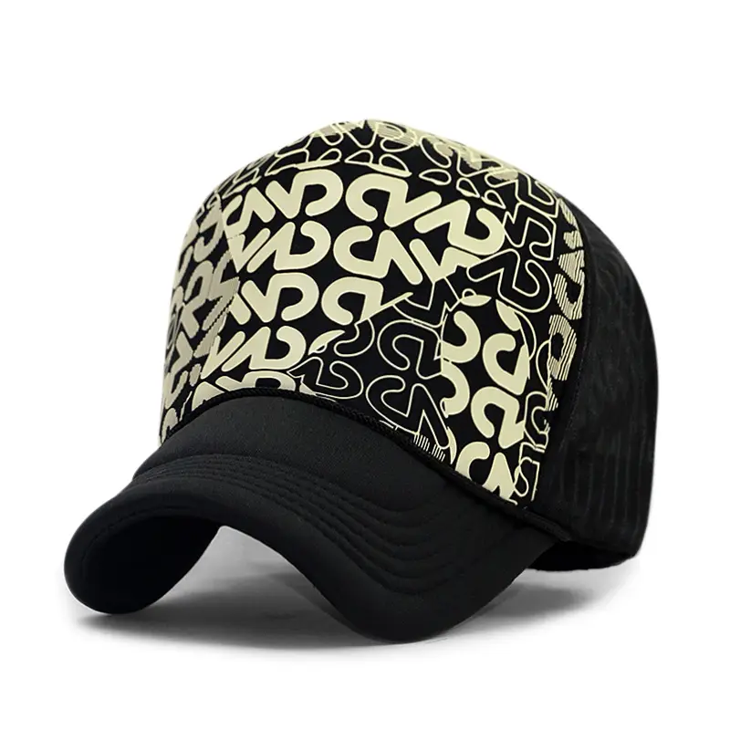 Korean Style Pink Lip Print Mesh Truck Cap - Image 4
