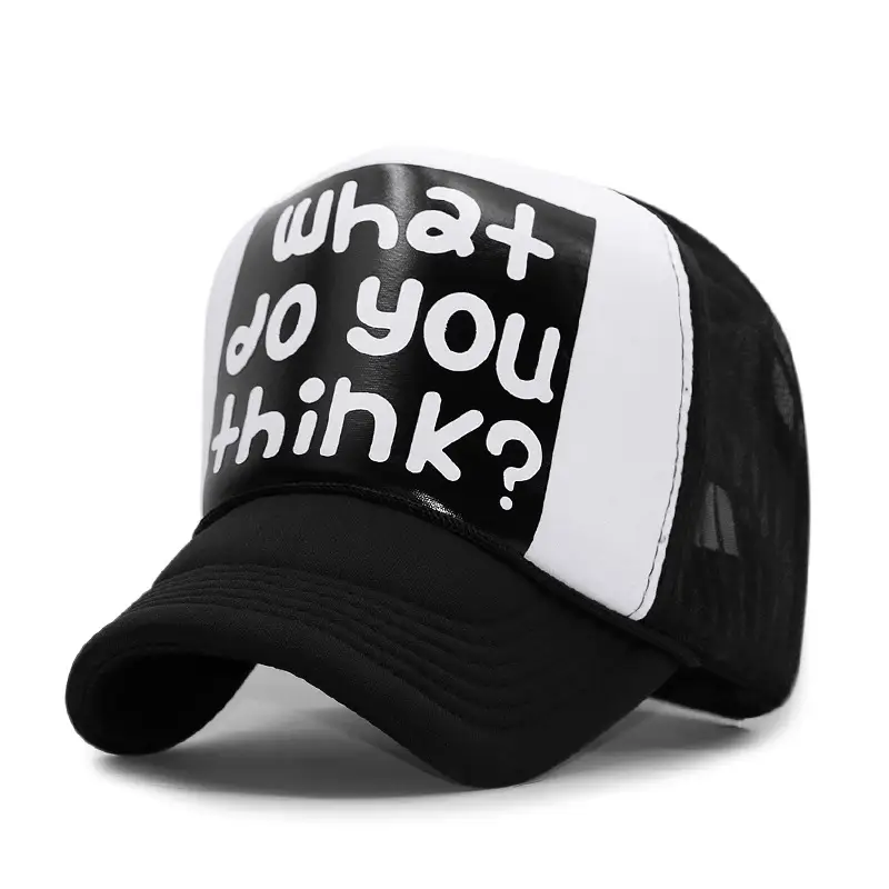 Korean Style Pink Lip Print Mesh Truck Cap - Image 7