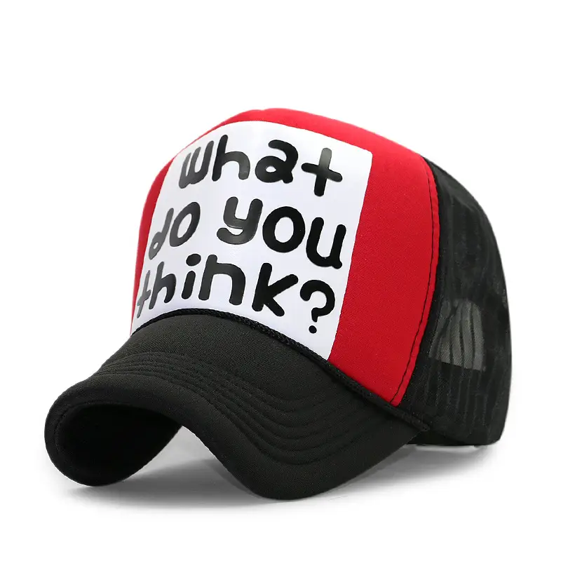 Korean Style Pink Lip Print Mesh Truck Cap - Image 8