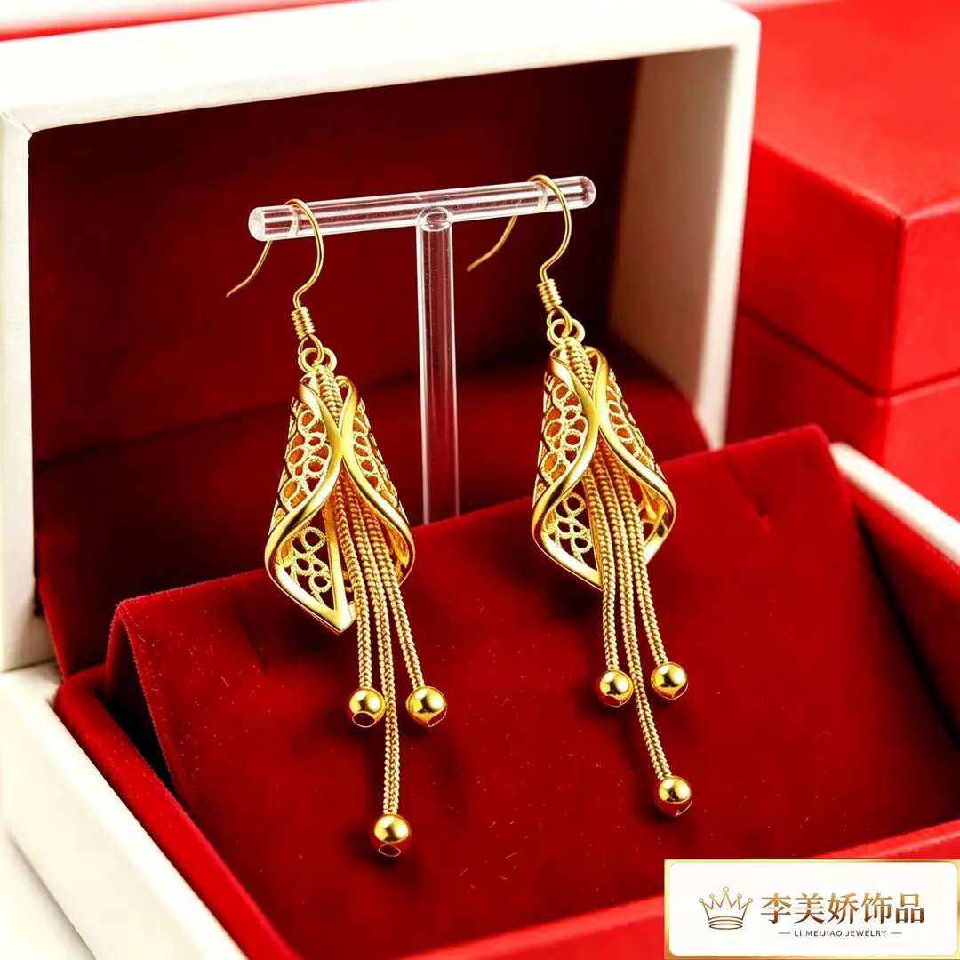 Collection of Vietnamese gold-plated earrings, popular and long-lasting, luxury earrings and accessories for all ages, wholesale via live streaming