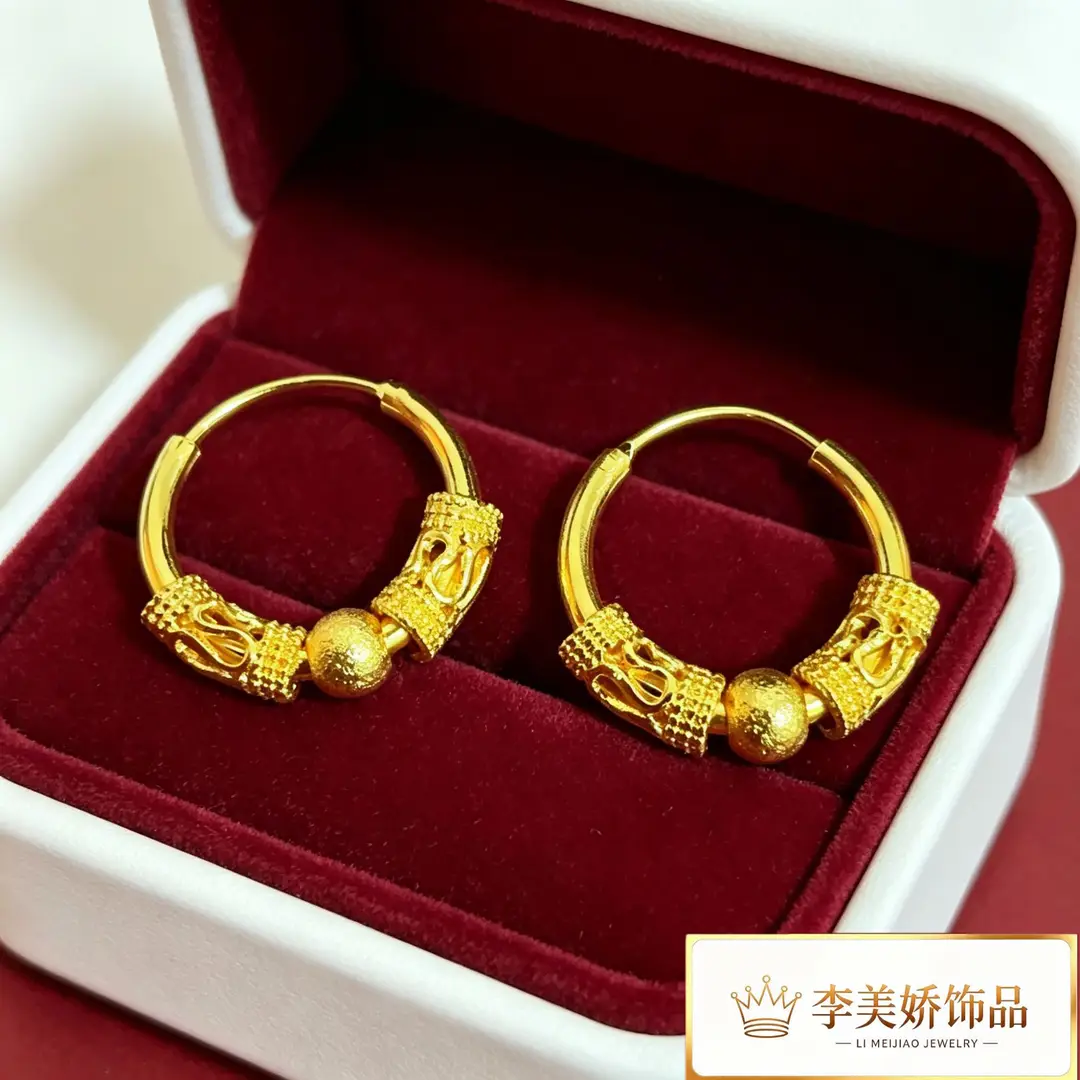 Collection of Vietnamese gold-plated earrings, popular and long-lasting, luxury earrings and accessories for all ages, wholesale via live streaming