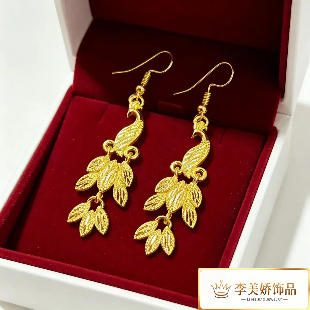 Collection of Vietnamese gold-plated earrings, popular and long-lasting, luxury earrings and accessories for all ages, wholesale via live streaming