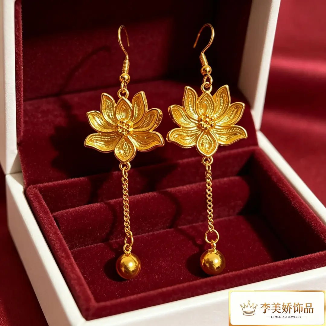 Collection of Vietnamese gold-plated earrings, popular and long-lasting, luxury earrings and accessories for all ages, wholesale via live streaming