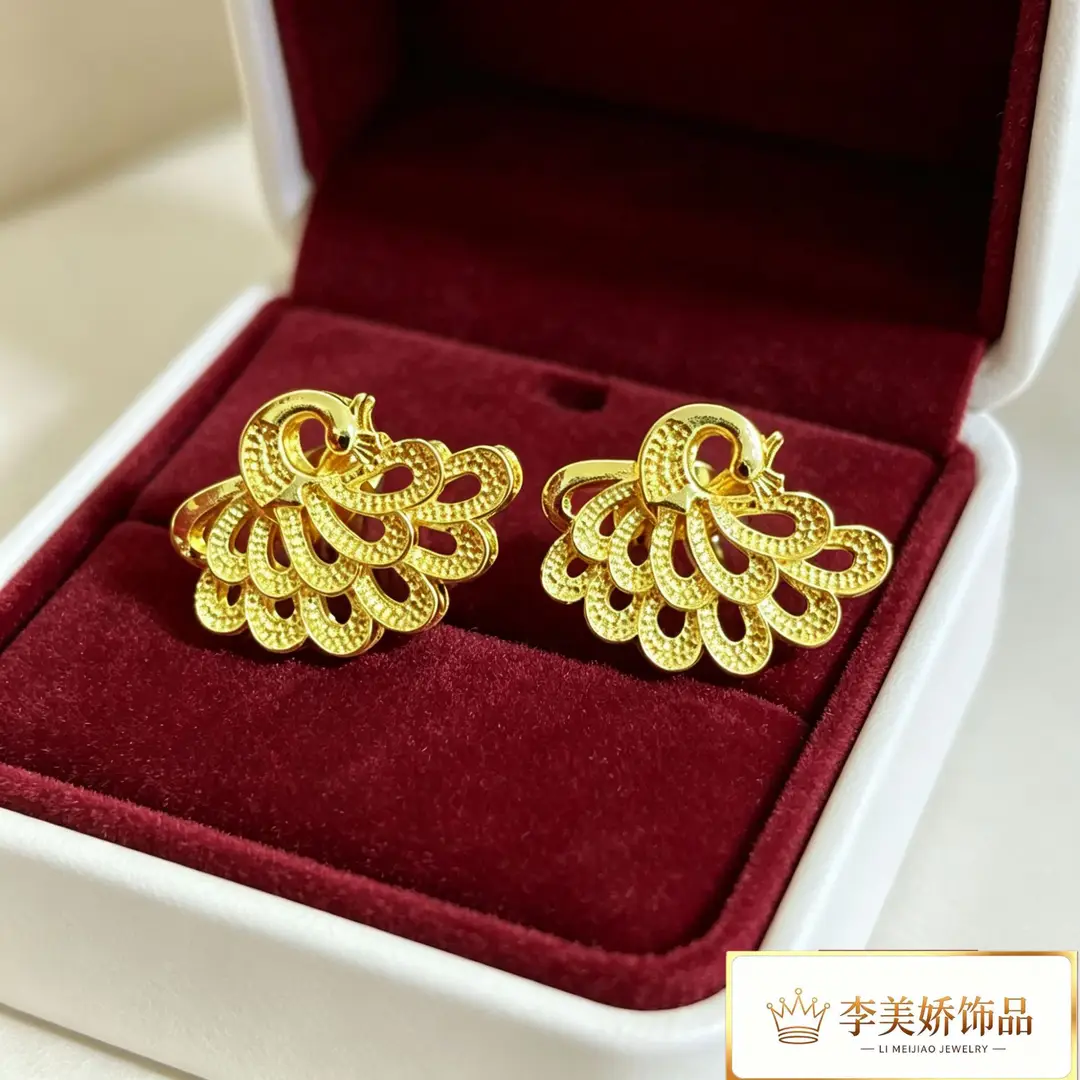 Collection of Vietnamese gold-plated earrings, popular and long-lasting, luxury earrings and accessories for all ages, wholesale via live streaming