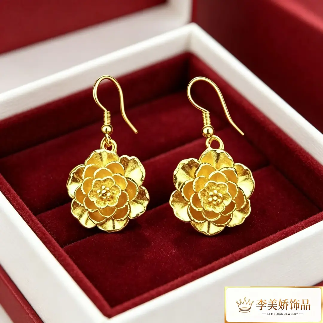 Collection of Vietnamese gold-plated earrings, popular and long-lasting, luxury earrings and accessories for all ages, wholesale via live streaming