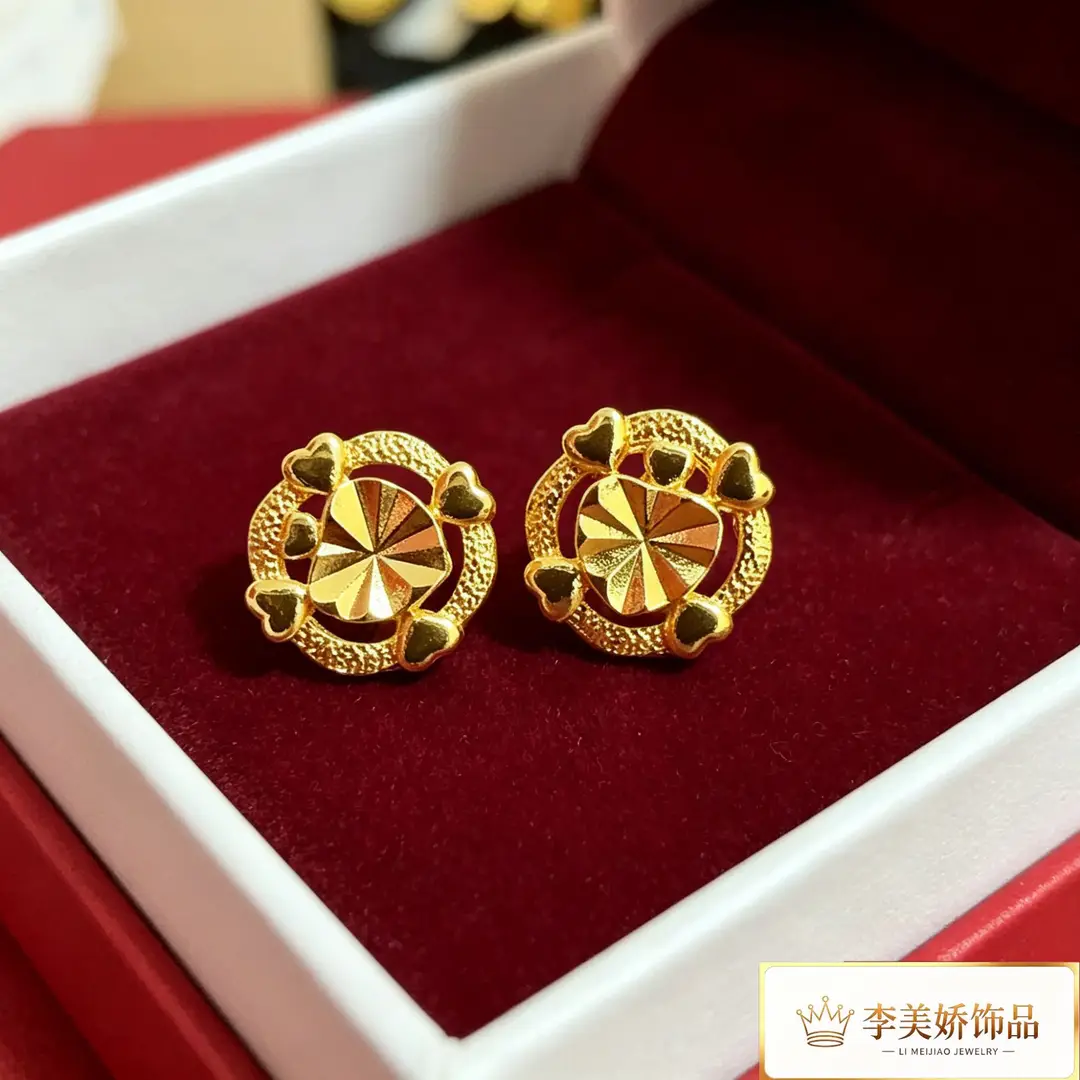 Collection of Vietnamese gold-plated earrings, popular and long-lasting, luxury earrings and accessories for all ages, wholesale via live streaming