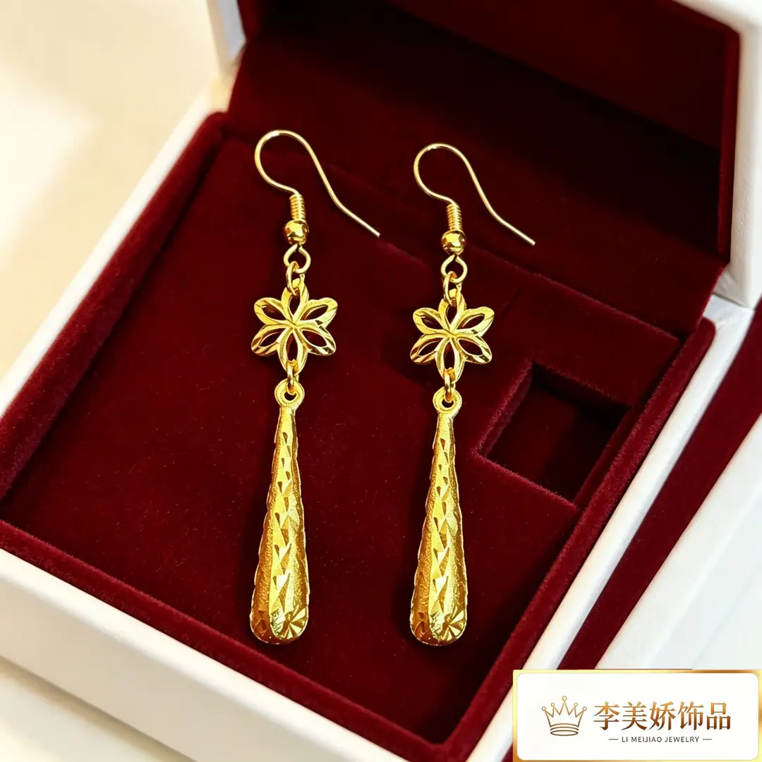 Collection of Vietnamese gold-plated earrings, popular and long-lasting, luxury earrings and accessories for all ages, wholesale via live streaming