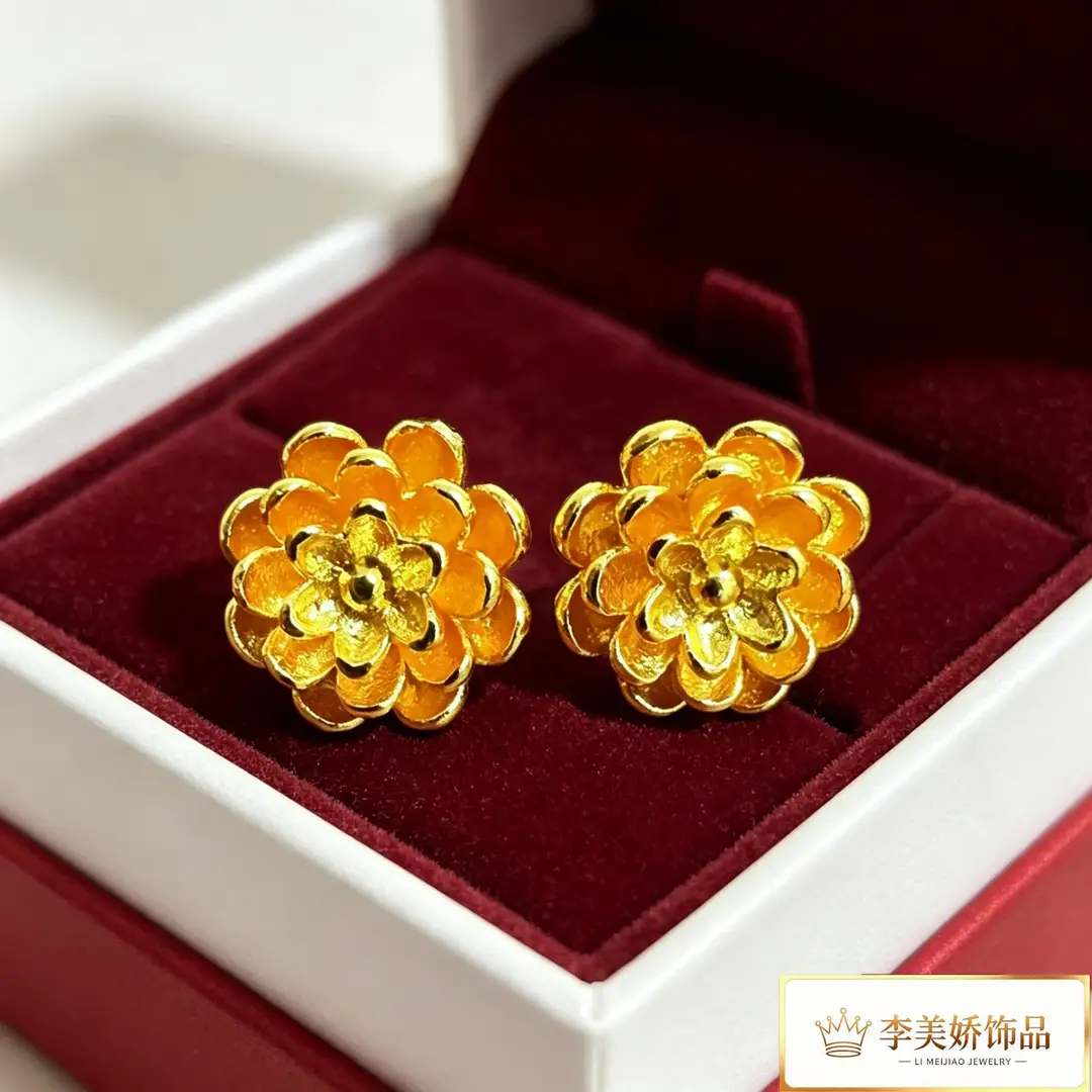 Collection of Vietnamese gold-plated earrings, popular and long-lasting, luxury earrings and accessories for all ages, wholesale via live streaming