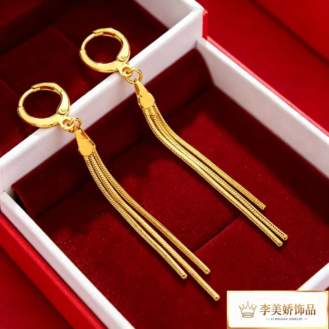 Collection of Vietnamese gold-plated earrings, popular and long-lasting, luxury earrings and accessories for all ages, wholesale via live streaming