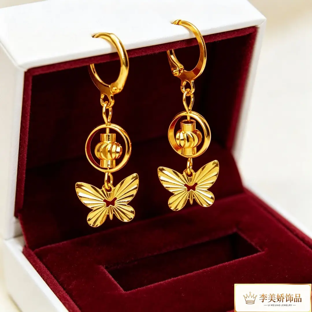 Collection of Vietnamese gold-plated earrings, popular and long-lasting, luxury earrings and accessories for all ages, wholesale via live streaming