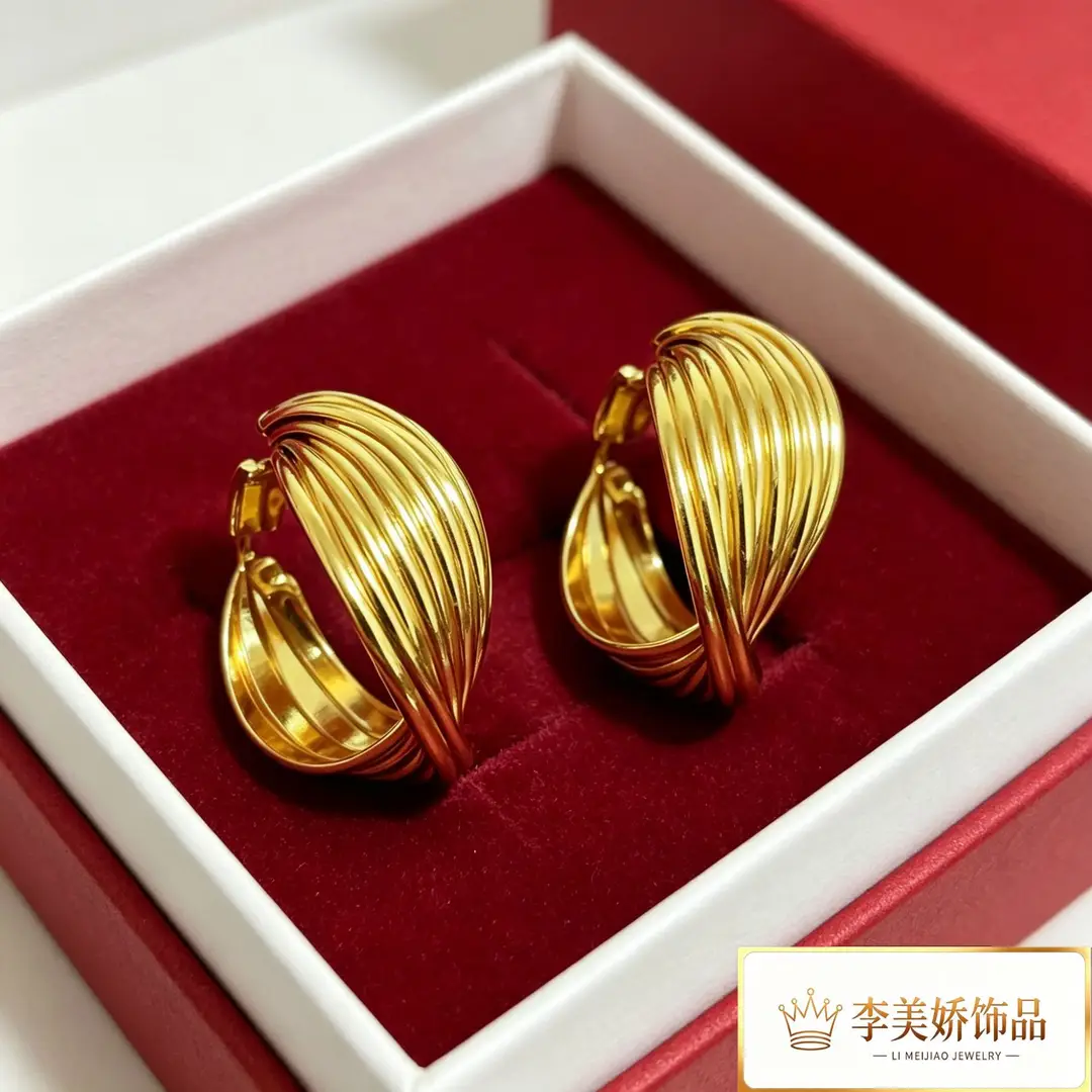Collection of Vietnamese gold-plated earrings, popular and long-lasting, luxury earrings and accessories for all ages, wholesale via live streaming