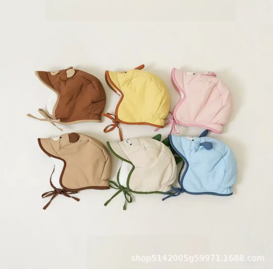 Korean-style new cartoon animal-themed baby hat, fleece-lined for warmth, with ear protection, soft brim, suitable for autumn and winter, children's hat — feature 2