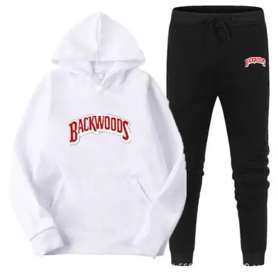 Cross-border Amazon Wish hooded sweatshirt set, printed Backwoods fleece tracksuit, autumn/winter sweatshirt, 2-piece set