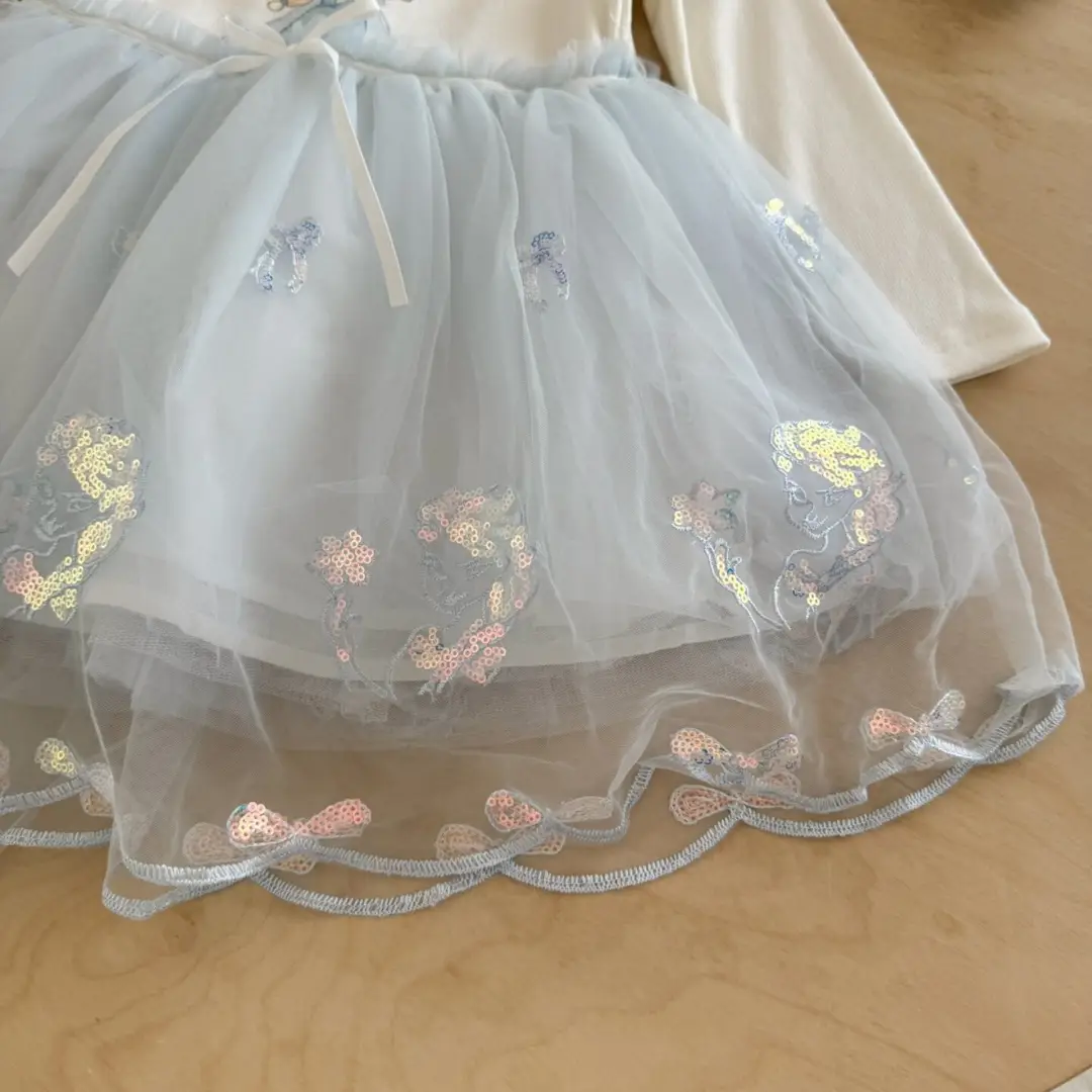 Ningli Girls' Elsa Princess Dress, New Autumn Collection, Spring/Autumn Dress for Babies and Little Girls, Autumn Elsa Dress