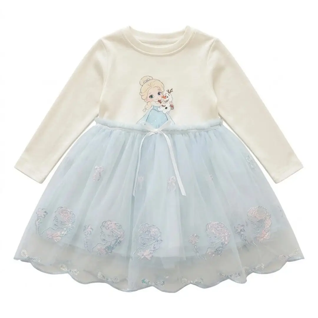 Ningli Girls' Elsa Princess Dress, New Autumn Collection, Spring/Autumn Dress for Babies and Little Girls, Autumn Elsa Dress